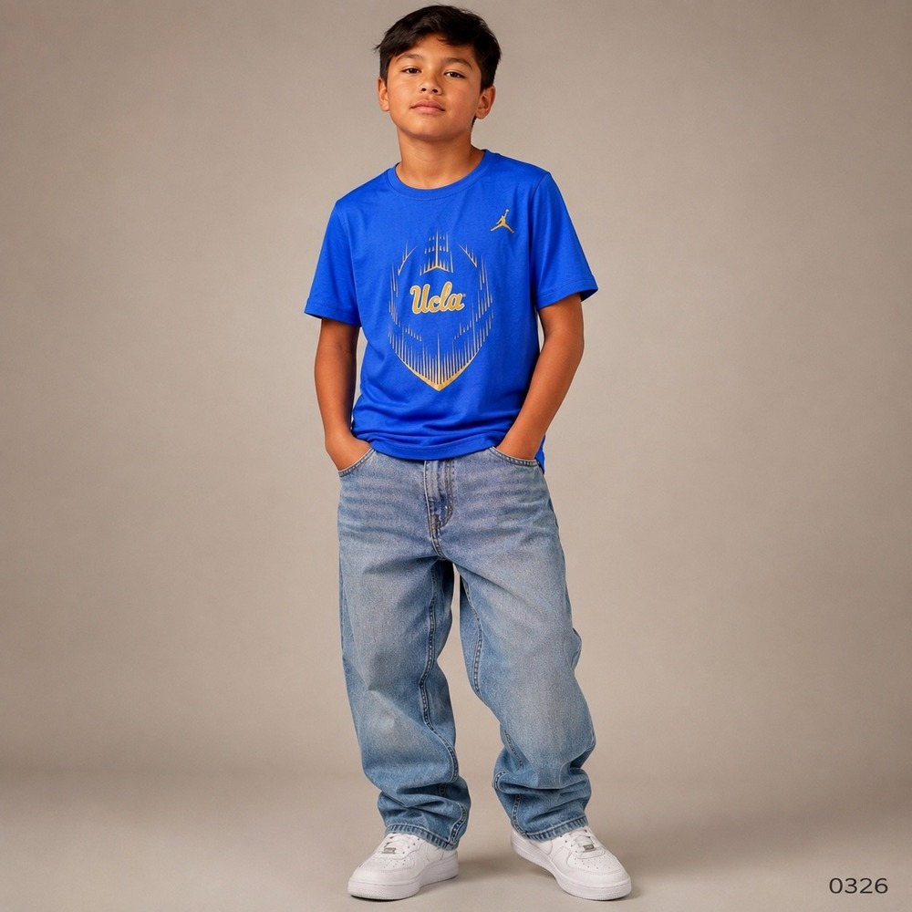 Jordan UCLA Bruins Blue Gold Graphic T\-Shirt Size M Sporty Streetwear 0326